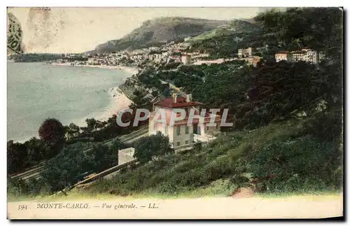 Cartes postales Monte Carlo Vue Generale