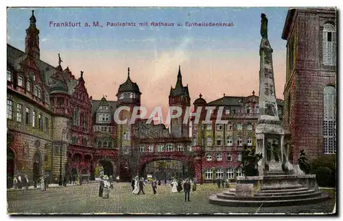 Cartes postales Frankfurt Paulsplantz Mit Rathaus Einheilsdenkmal