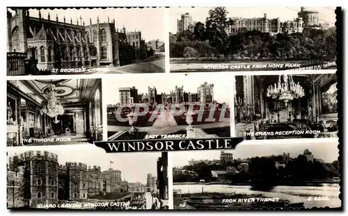 Cartes postales East Terrace Windsor Castle The Grand Reception Room From River Thames