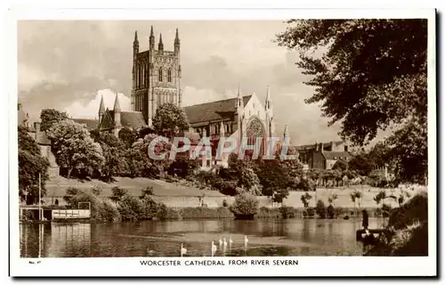 Ansichtskarte AK Worcester Cathedral From River Severn