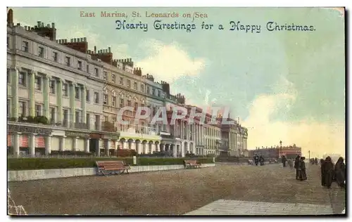 Cartes postales East Marina St Leonards On Sea Hearty Greetings For a Happy Christmas