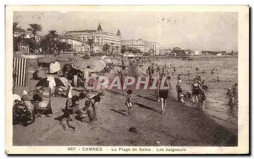 Cartes postales Cannes La Plage de Sable Les baigneurs