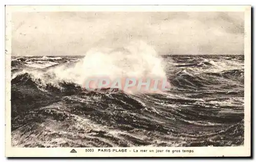 Cartes postales Paris Plage La Mer Un jour de Gros Temps