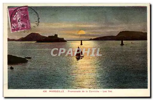 Cartes postales Marseille Promenade de la Corniche Les Iles