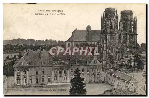 Cartes postales Picturesque Toul Cathedral and Town hall