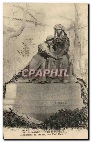 Cartes postales Nancy Le Souvenir Monument en bronze par Paul Dubois Alsace Lorraine