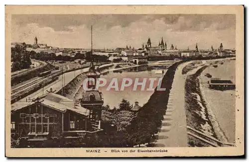 Cartes postales Mainz Blick Von Der Eisenbahnbrucke