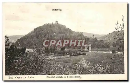 Cartes postales Bad Nassau A Lahn Eisenbahnbrucke U Steidenkmal