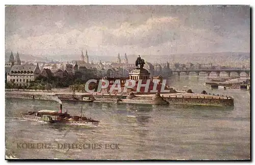 Cartes postales Koblenz Deutsches Eck Bateau