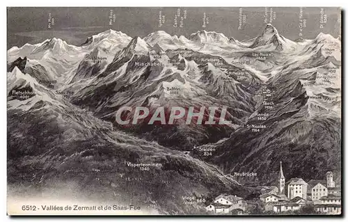 Cartes postales Vallees de Zermatt de Saas Fees