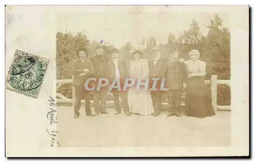 CARTE PHOTO Groupe Costumes Militaria