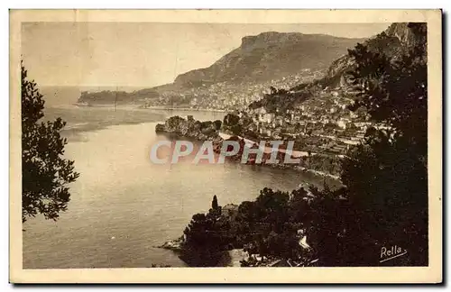 Ansichtskarte AK la Principaute de Manaco vue de Roquebrune