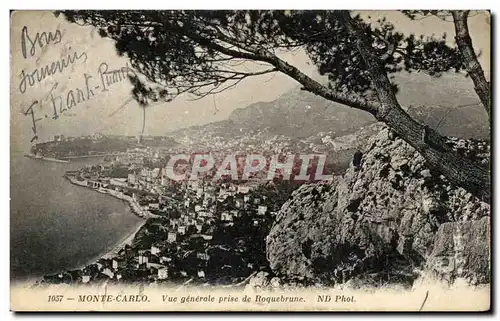 Cartes postales Monte Carlo Vue generale prise de Roquebrue