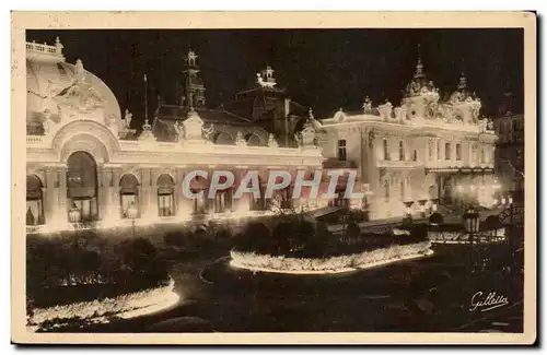 Cartes postales Cote d'Azur Artistique Monte Carlo la nuit Le Casino
