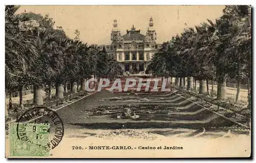 Cartes postales Monte Carlo Casino et Jardins