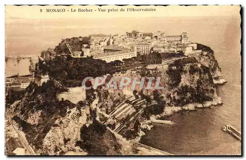 Cartes postales Monaco Le Rocher Vue prise de l'Observatoire