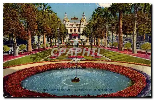 Cartes postales Mont Carlo Le Casino et les jardins