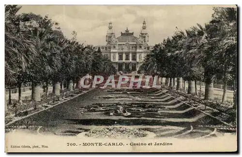 Cartes postales Monte Carlo Casino et Jardins