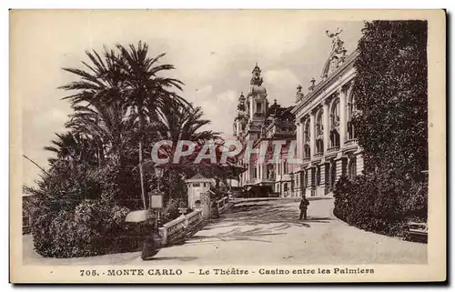 Cartes postales Monte Carlo Le Theatre Casino entre les Palmiers