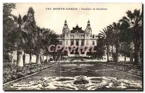 Cartes postales Monte Carlo Casino et Jardins