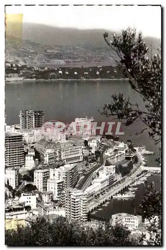 Cartes postales moderne Principaute De Monaco Monte Carlo Vue generale au fond le Cap martin et l'Italie