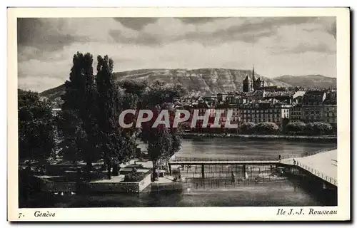 Cartes postales Geneve Ile JJ Rousseau