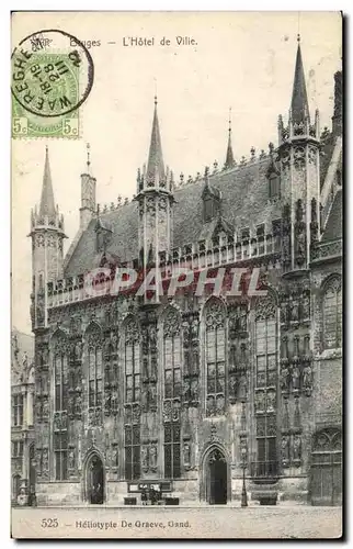 Cartes postales Bruges L'Hotel De Ville