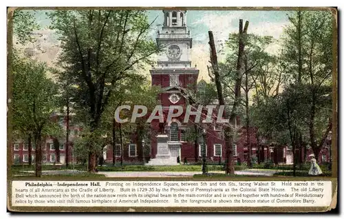 Ansichtskarte AK Philadelphia Independence Hall Fronting On Independence Square Between