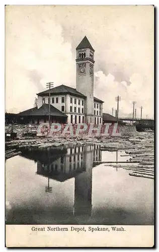 Cartes postales Great Northern Depot Spokane Wash