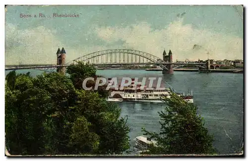 Cartes postales Bonn Rheinbrucke Bateaux