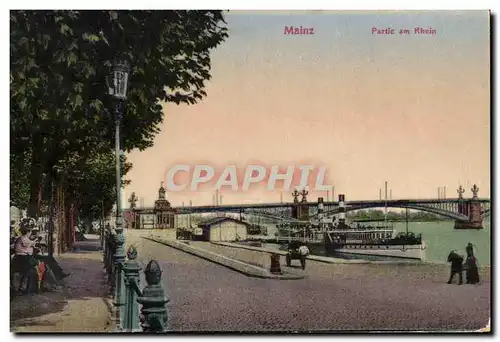 Cartes postales Mainz Partie Am Rhein Bateau