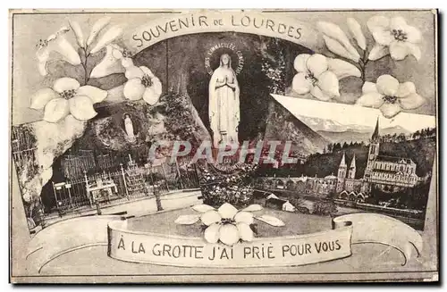 Ansichtskarte AK Souvenir de Lourdes A La Grotte J ai Prie Pour Vous