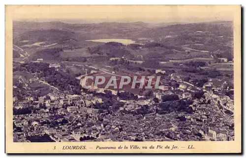 Cartes postales Lourdes Panorama de la Ville vu du Pic du jer