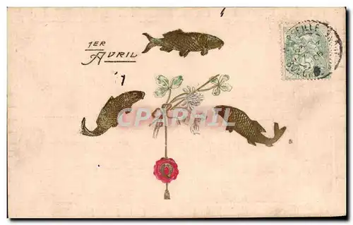 Cartes postales Fantaisie Poissons 1er avril