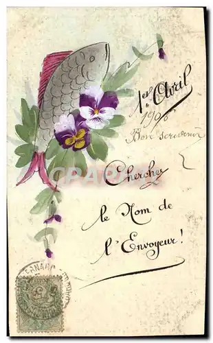 Cartes postales Fantaisie 1er avril Poisson