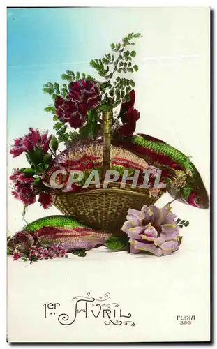Cartes postales Fantaisie Poissons 1er avril
