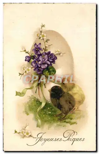 Cartes postales Fantaisie Paques Poussins