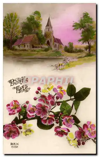 Cartes postales Fantaisie Fleurs Bonne fete