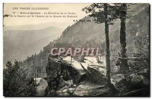 Cartes postales Les Vosges Illustrees Retournemer Le Belvedere De La Roche De La Source Sur Le Chemin De La Mont