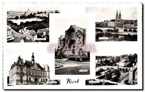 Cartes postales Niort Place de la Breche Vue generale Hotel de ville