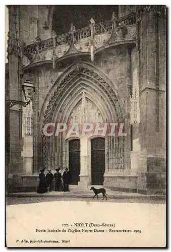 Ansichtskarte AK Niort Porte Laterale De l&#39Eglise Notre Dame Restauree En 1909