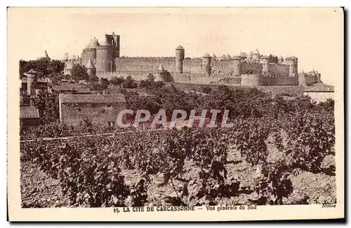 Ansichtskarte AK La Cite De Carcassonne Vue Generale du Sud