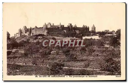 Cartes postales La Cite De Carcassonne Vue Panoramique du Sud Ouest