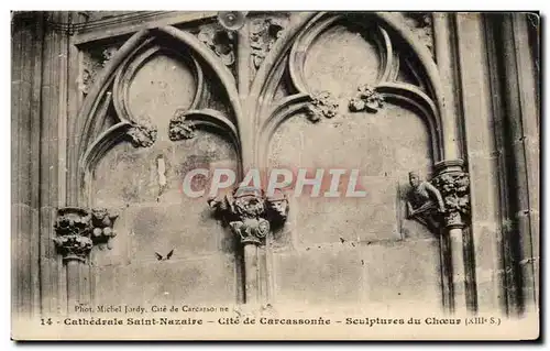 Cartes postales Carcassonne Saint Nazaire Cite de Carcassonne Sculptures du Choeur