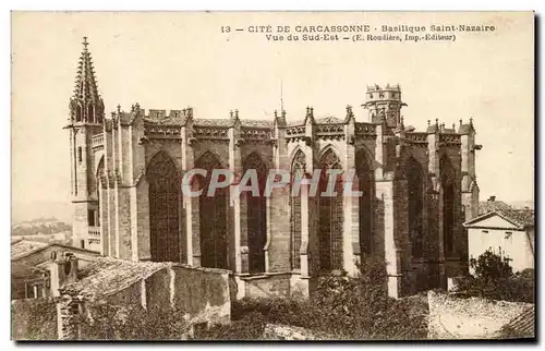 Ansichtskarte AK Cite De Carcassonne Basilique Saint Nazaire Vue du Sud Est