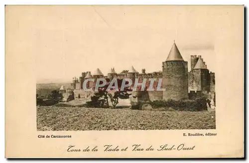 Cartes postales La Cite De Carcassonne Tour de la Vade et Vue du Sud Ouest