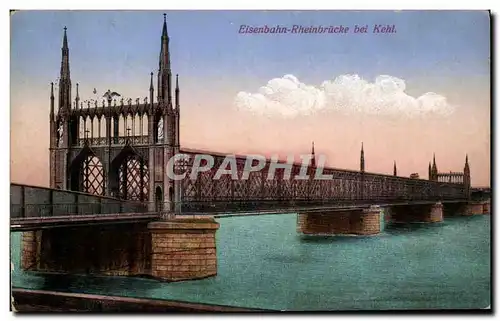 Cartes postales Eisenbahn Rheinbrinbrucke bei Kehl
