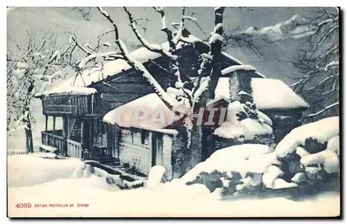 Ansichtskarte AK Chalet dans la neige