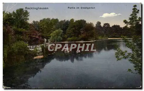 Ansichtskarte AK Recklinghausen Partie im Stadtgarten