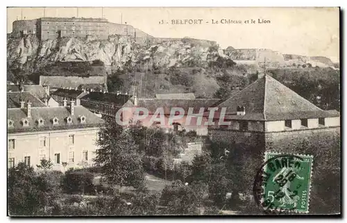Cartes postales Belfort Le Chateau et le lion